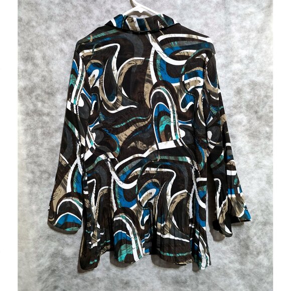 Cato Women's Sz 26-28W Crinkle fabric blouse top - Picture 2 of 3